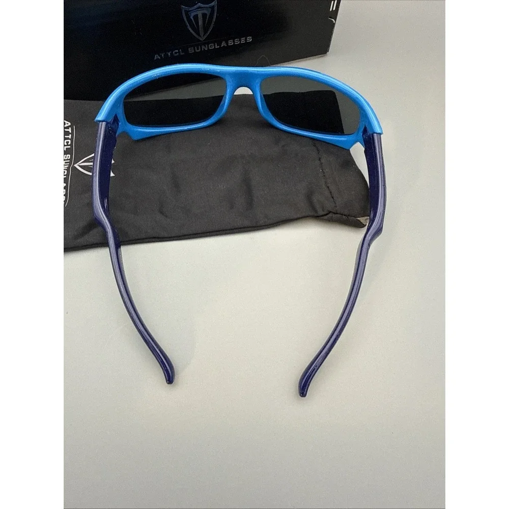 ATTCL Kids/Junior Authentic Blue Navy  Wrap S816 P Sunglasses 53/17-120 NWT Case
